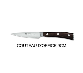 3 kpl Wusthof Ikon takomaveitset - toimisto 9cm + tranchelard 20cm + kokki 20cm 2