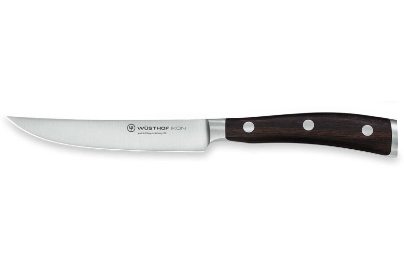 Set med 4 Wüsthof Ikon smidda stekknivar 12cm grenadillträhandtag