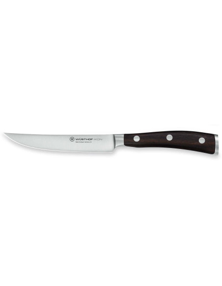 Set med 4 Wüsthof Ikon smidda stekknivar 12cm grenadillträhandtag