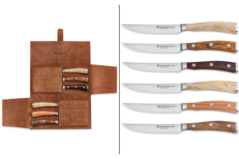 Wüsthof Ikon Steakmesserset 6 tlg. geschmiedet 12cm mit Lederetui