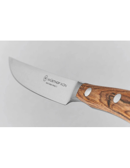 Set van 6 Wüsthof Ikon gesmede steakmessen 12cm met leren etui