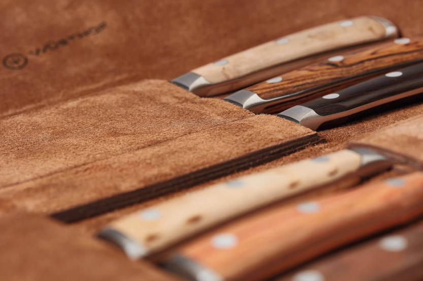 Wüsthof Ikon Steakmesserset 6 tlg. geschmiedet 12cm mit Lederetui