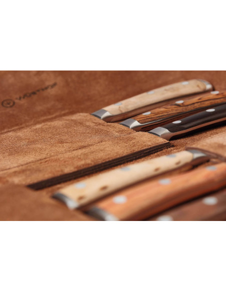 Wüsthof Ikon Steakmesserset 6 tlg. geschmiedet 12cm mit Lederetui