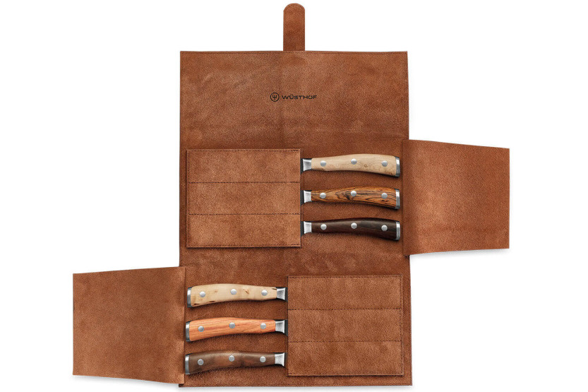 Wüsthof Ikon Steakmesserset 6 tlg. geschmiedet 12cm mit Lederetui