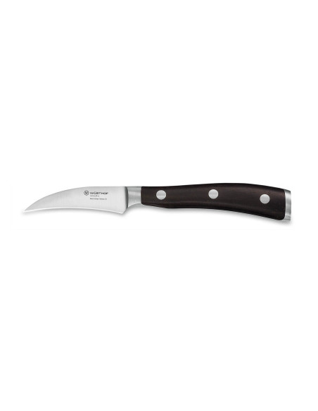 Coltello a becco d'uccello forgiato Wüsthof Ikon 7 cm in legno di granata