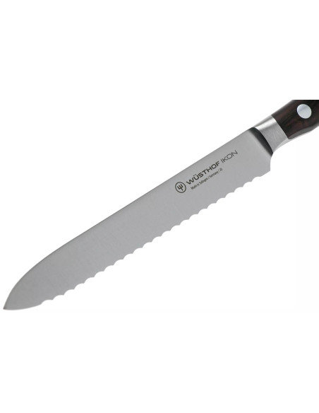 Cuchillo salchichero forjado Wüsthof Ikon 14cm en madera de granadillo