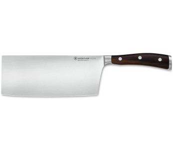 Faca de chef chinesa Wüsthof Ikon forjada de 18 cm em madeira de granadilha