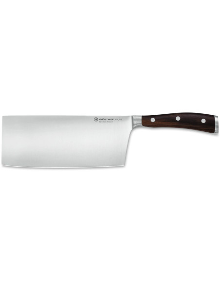 Coltello da chef cinese Wüsthof Ikon forgiato da 18 cm in legno di granatiglia