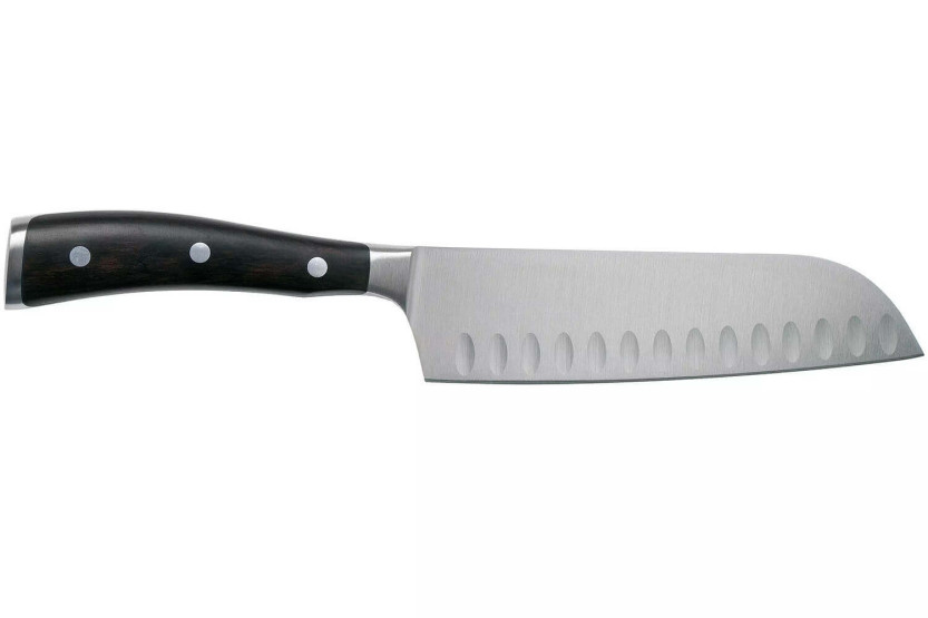 Wüsthof Ikon 17cm forged santoku knife with grenadilla wood with granton edge