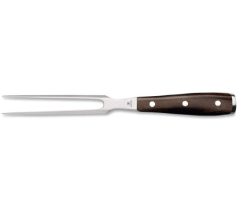 Garfo de carne Wüsthof Ikon forjado de 16 cm em madeira de granadilha