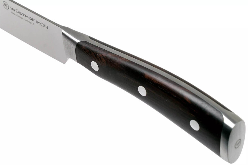 Cuchillo Wüsthof Ikon forjado 20cm para rebanar/universal en madera de granadillo
