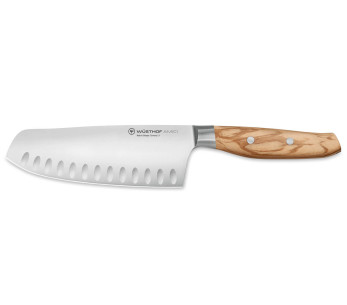 Wüsthof Amici 17cm med granton egg santokukniv i olivträ