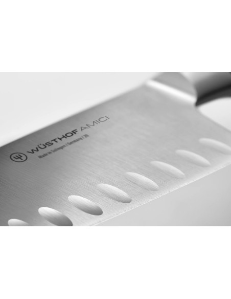Wüsthof Amici 17 cm med granton-egg santoku-kniv i oliventre