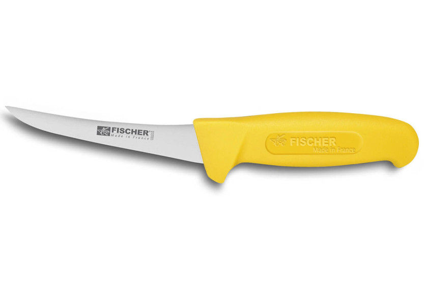 Fischer HACCP professional boning knife 15cm curved blade yellow handle