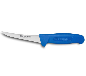 Fischer HACCP professionell urbeningskniv 15cm böjt blad blått handtag