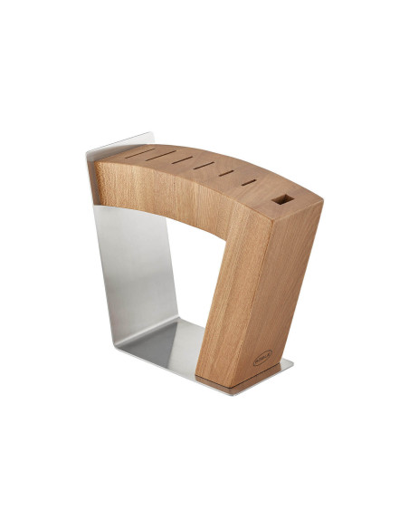 Rösle Move X blocco vuoto in legno di olmo per 6 coltelli e 1 paio di forbici