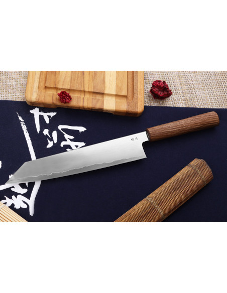 Kiritsuke knife Japanese artisanal Kagekiyo Tedukuri 24cm