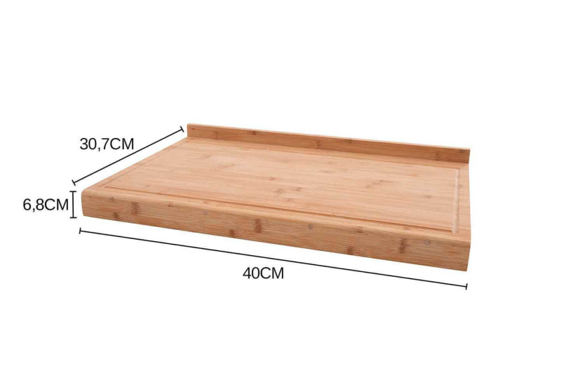 FSC bambu Point-Virgule skärbräda med ränna - 2 storlekar