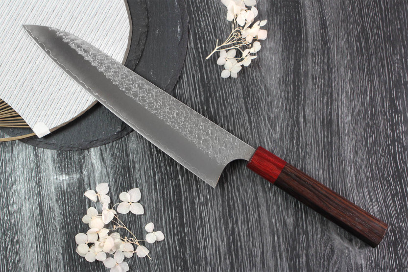 Yoshimi Kato SG2 Tsuchime 24cm cuchillo de cocinero japonés hecho a mano