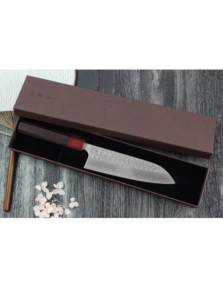 Yoshimi Kato SG2 Tsuchime 17cm käsintehty japanilainen santoku veitsi