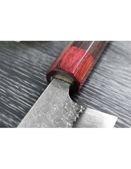 Yoshimi Kato SG2 Tsuchime 17cm käsintehty japanilainen santoku veitsi