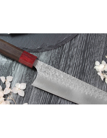 Faca de chef japonesa Yoshimi Kato SG2 Tsuchime 21cm feita à mão