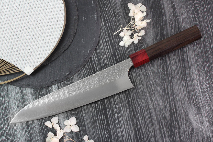 Yoshimi Kato SG2 Tsuchime 21cm cuchillo de cocinero japonés hecho a mano