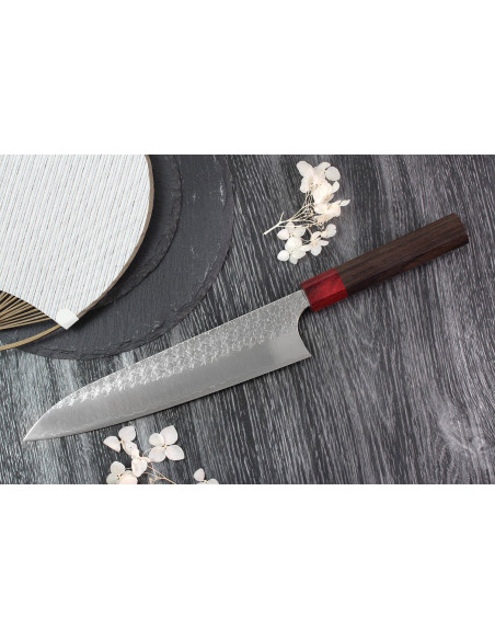 Yoshimi Kato SG2 Tsuchime 21cm handgemaakt Japans koksmes