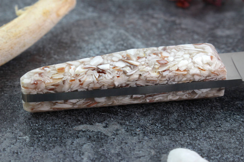 Charles Canon oyster knife with scallop handle made in France + wooden case