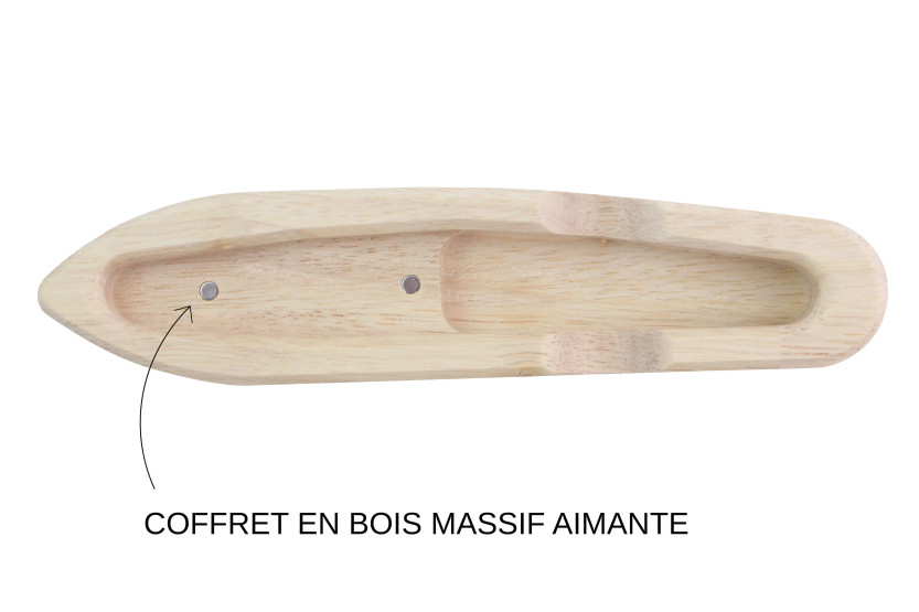 Cuchillo para ostras Charles Canon con mango de festón fabricado en Francia + estuche de madera