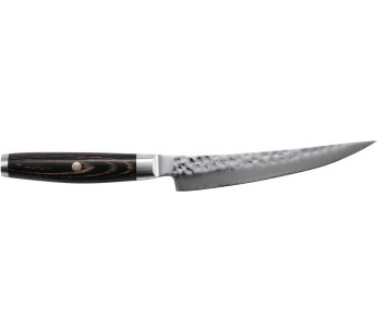Yaxell Ketu japansk utbeningskniv 15 cm med buet blad og håndtak i pakkawood
