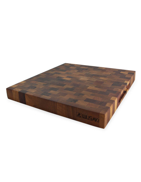 Bloque de cocina Wusaki en nogal a cuadros - 35 x 35 x 4 cm