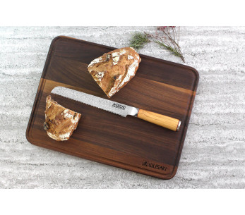 Tábua de cortar madeira de nogueira Wusaki com calha - 40 x 30 x 1,9 cm 2