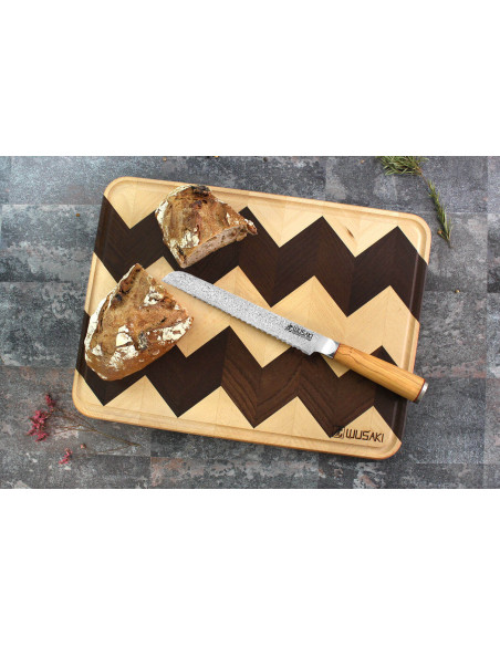 Wusaki skärbräda i FSC-certifierat värmebehandlat bokträ med ränna - 40 x 30 x 1,9 cm