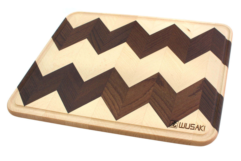 Wusaki skjærebrett i FSC-sertifisert varmebehandlet bøketre med renne - 40 x 30 x 1,9 cm