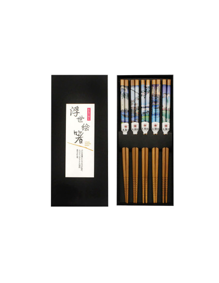 Juego de 5 pares de palillos de bambú Kutoyama - Modelo 2