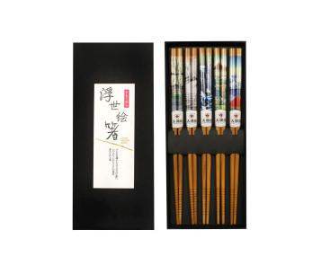 Set med 5 par Kutoyama ätpinnar i bambu - Modell 1