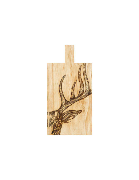 Selbrae House serveringsbræt i egetræ 50x25x2cm med håndtag - Hjortemotiv