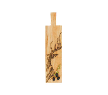 Selbrae House tamminen aperitiivilauta 65x15x2cm kahvalla - Peura-aiheinen aperitiivilauta