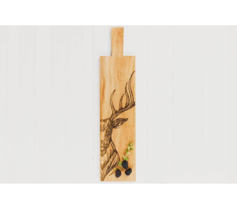 Selbrae House aper itifbräda i ek 65x15x2cm med handtag - Hjortmotiv 2