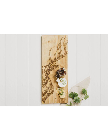 Selbrae House serveringsbräda i ek 60x25x2cm - Hjortmotiv