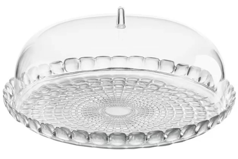 Guzzini Tiffany Tiffany läpinäkyvä akryylinen kakkuvuoka Ø36cm kellolla varustettuna