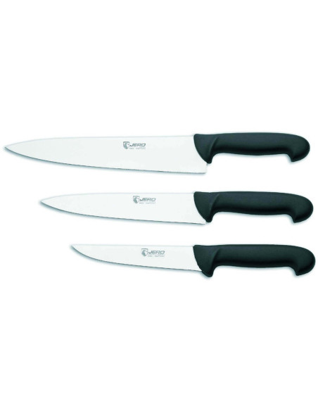 Faca de chef Jero Ecoline com cabo preto sobremoldado 20cm