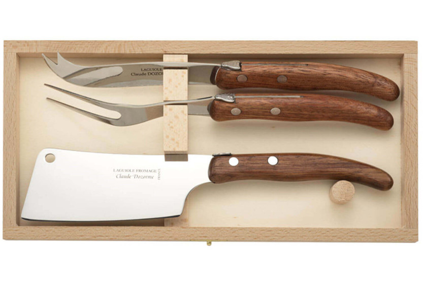 Estuche Laguiole servicio de quesos Claude Dozorme 3 piezas
