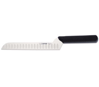 coltello da formaggio Giesser pro 20 cm con fossette manico curvo nero