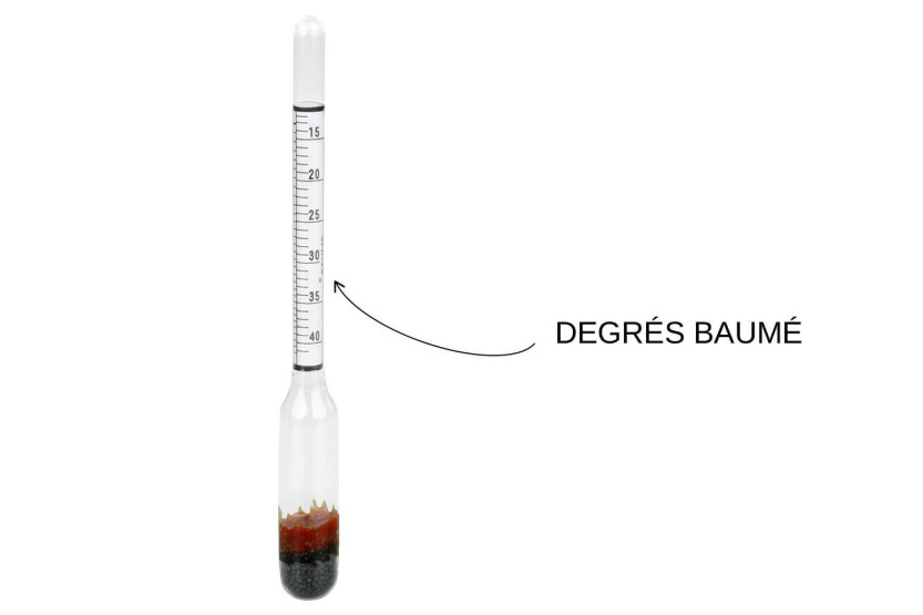 Graduerad sirapsskala av glas / Hydrometer - 2 måttenheter