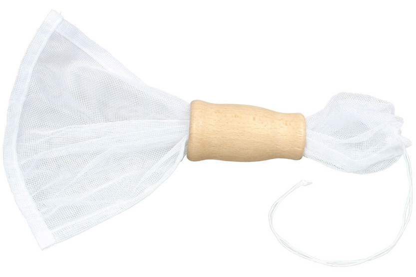 Prensa de nylon para frutas y empujador de madera