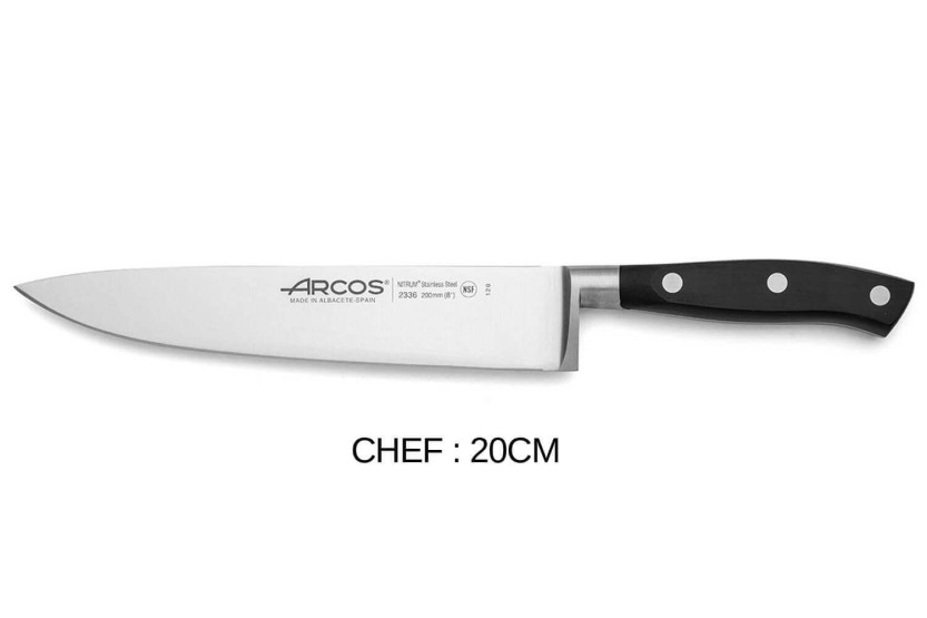 Sett med 3 Arcos Riviera-kniver: kontor + universal + kokk