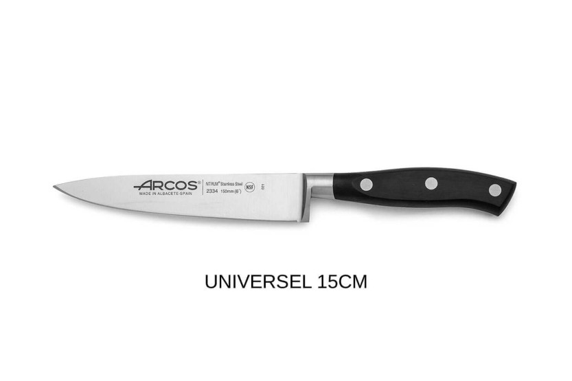 Estuche de 3 cuchillos Arcos Riviera: oficina + universal + chef