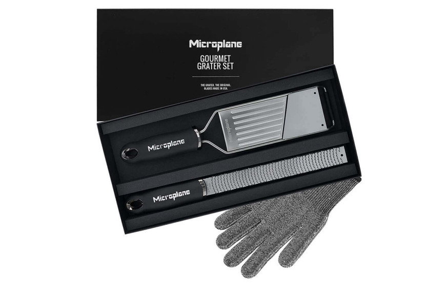 Microplane Gourmet gåvoset 2 rivjärn + 1 skyddshandske